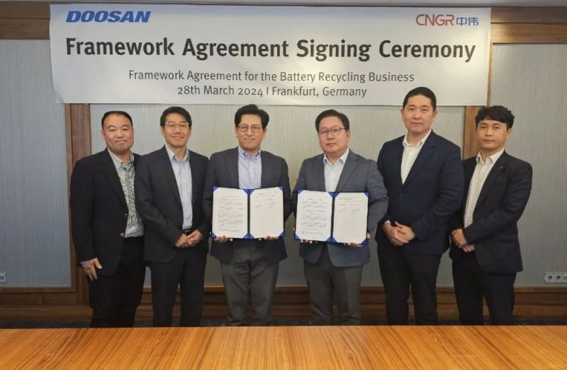 球盟会股份与Doosan Recycling Solution签订框架协议，联手探索电池回收领域